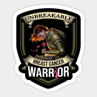 Unbreakable Breast Cancer Warrior Pink Ribbon Sticker